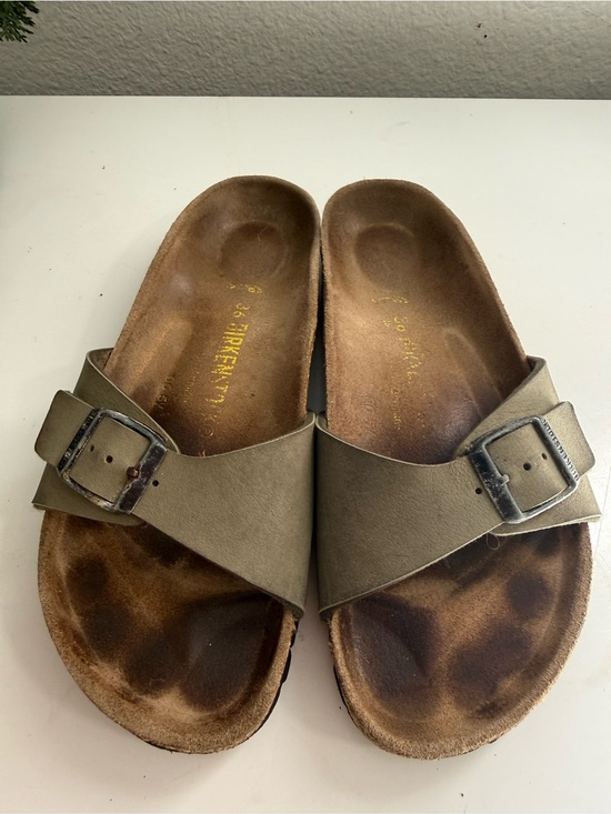 Birkenstock Shoes - Birkenstock Madrid women size 5 Taupe Brown Cross Strap Sandals